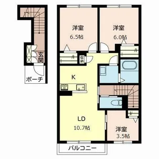 シャーメゾン松陰山手【0203号室】の間取り