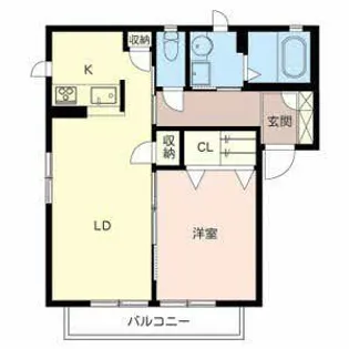 リバーサイドヴィラ【A201号室】の間取り