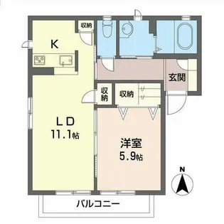 リバーサイドヴィラ【A201号室】の間取り
