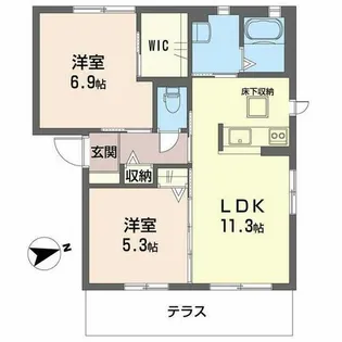 ティアラ・駅南C【1階】の間取り