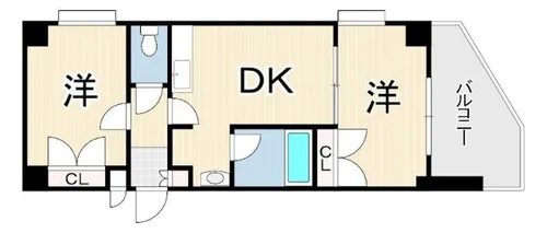 エバーグリーンフラッツ【2階】の間取り