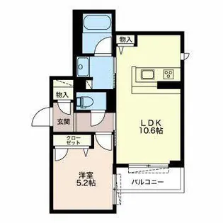 シャーメゾンステージ児玉【0206号室】の間取り
