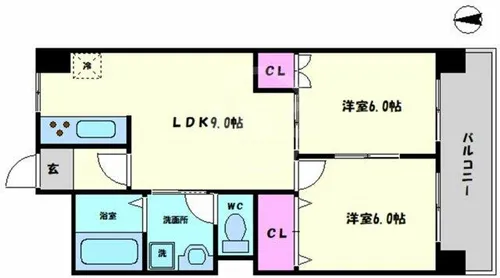 ロイヤルハイツ河田【5階】の間取り