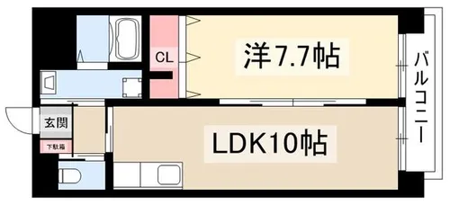 シェソワ八社【4階】の間取り