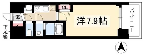 プレサンスジェネ千種内山【7階】の間取り