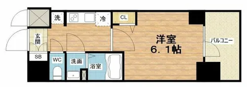 プレサンス松屋町ヴィゴラス【2階】の間取り