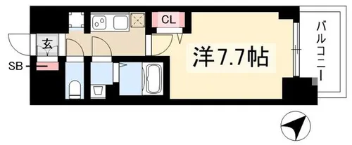 プレサンス東別院駅前Ⅱ【0701号室】の間取り