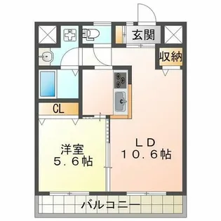 中西第3マンション【3階】の間取り