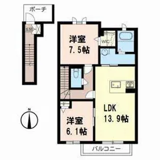 シャローム小枝Ⅱ【1階】の間取り
