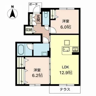 サニーパレス宮ヶ原【0103号室】の間取り