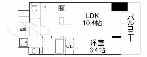 S-RESIDENCE堺筋本町Deux【4階】の間取り