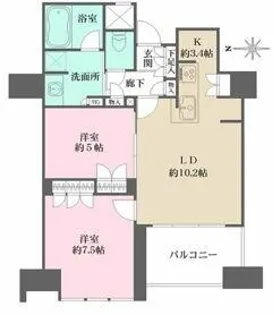 ブランズタワー南堀江【14階】の間取り