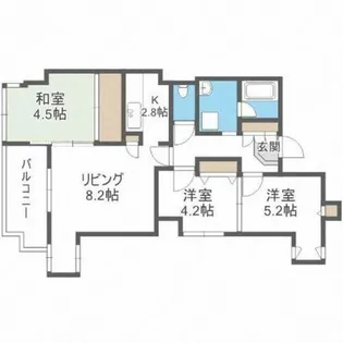 真駒内ガーデンハウス【2階】の間取り