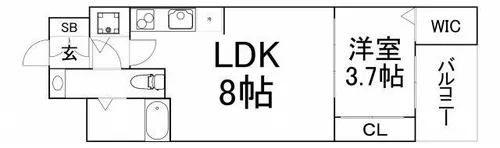 セレニテ北浜【7階】の間取り