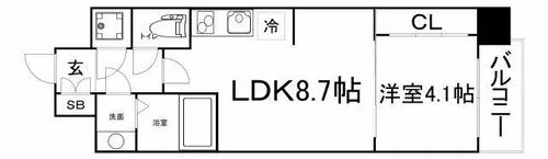 セレニテ本町エコート【8階】の間取り