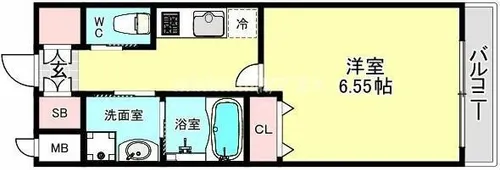 クローバー・グランツ弁天町【1302号室】の間取り