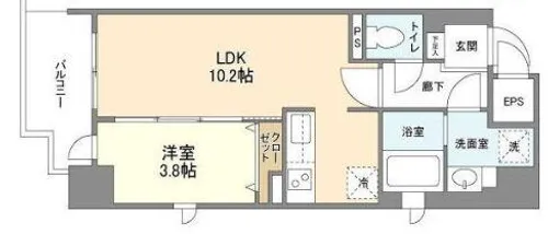 アヴェニール北浜【6階】の間取り