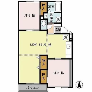 サンモール北花田 A棟【2階】の間取り