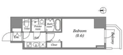 MELDIA CREST TAPP NAMBA-WEST【14階】の間取り