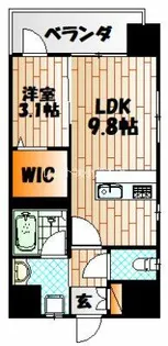 デザイナープリンセス旦過【505号室】の間取り