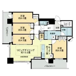ザ・ライオンズ琴似駅前ディアレジェンド【13階】の間取り