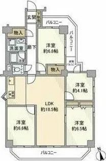 グリーンコーポ高蔵【6階】の間取り