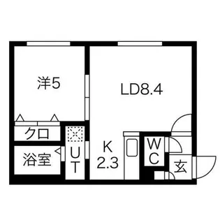 グランディール円山 ウエスト【1階】の間取り