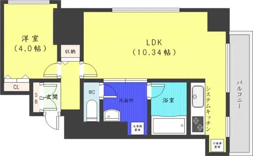 PRIME URBAN大通東【9階】の間取り
