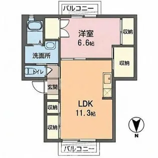 加東市下滝野(えすたしおん下滝野ハイツ)【202号室】の間取り