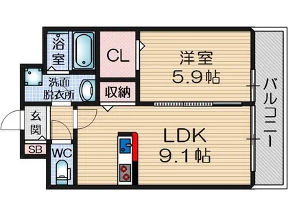 イマジン茨木【201号室】の間取り