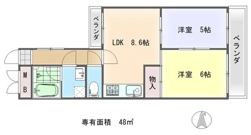 カーサフジキ【3階】の間取り