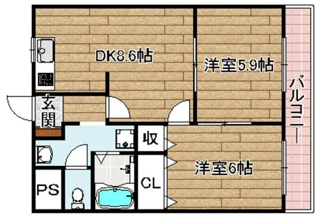パーム ヒルズ【203号室】の間取り