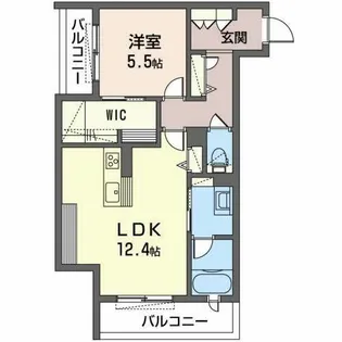 シャーメゾン リュエル八戸ノ里【0206号室】の間取り