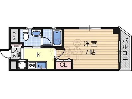 クレイドル西田辺【8階】の間取り