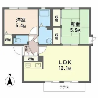 ヴィラ・ディアマンテII【A102号室】の間取り