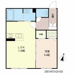 ラフィーネメゾン本町公園 C棟【C0103号室】の間取り