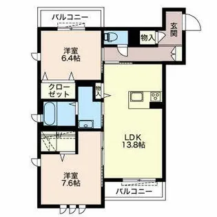 La Maison Claire丸山【0203号室】の間取り