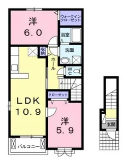 ソレアードA【2階】の間取り