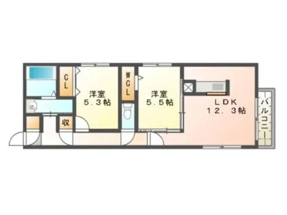 グランディールN19【3階】の間取り