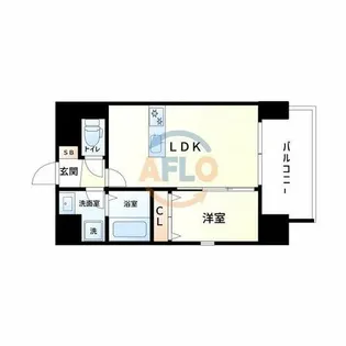 ALZA北堀江【4階】の間取り