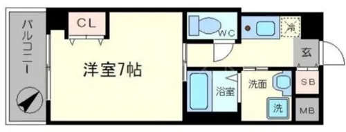 ELLE難波WEST【10階】の間取り