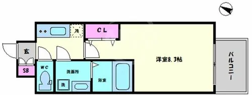 レジデンス大阪レトログラード【4階】の間取り
