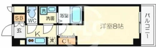 S-RESIDENCE難波Viale【7階】の間取り
