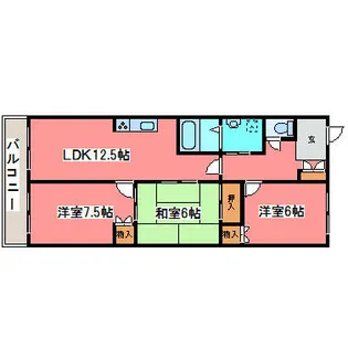 エクレール羊ヶ丘【4階】の間取り