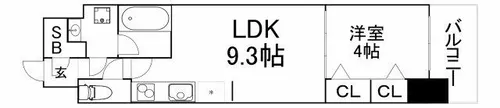 スプランディッド淀屋橋DUE【3階】の間取り