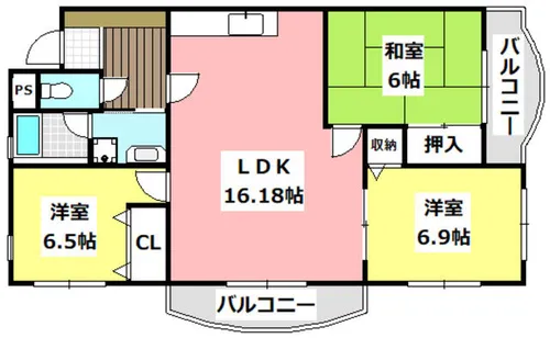 ディアコート真砂【2階】の間取り