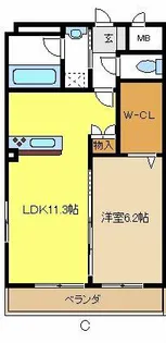 HILLS CREST【1階】の間取り