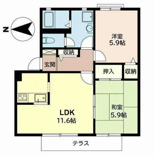 鍵田ハイツ.【0103号室】の間取り