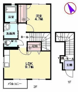 アレッジオK【A0201号室】の間取り