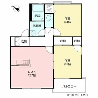 コートヴェール南片江II H棟【H0201号室】の間取り